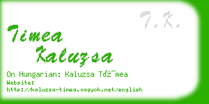 timea kaluzsa business card